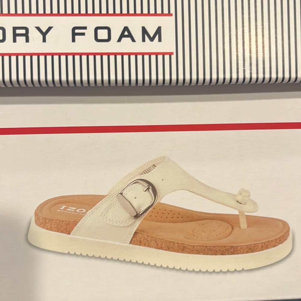 Izod memory foam white woman sandals size 6